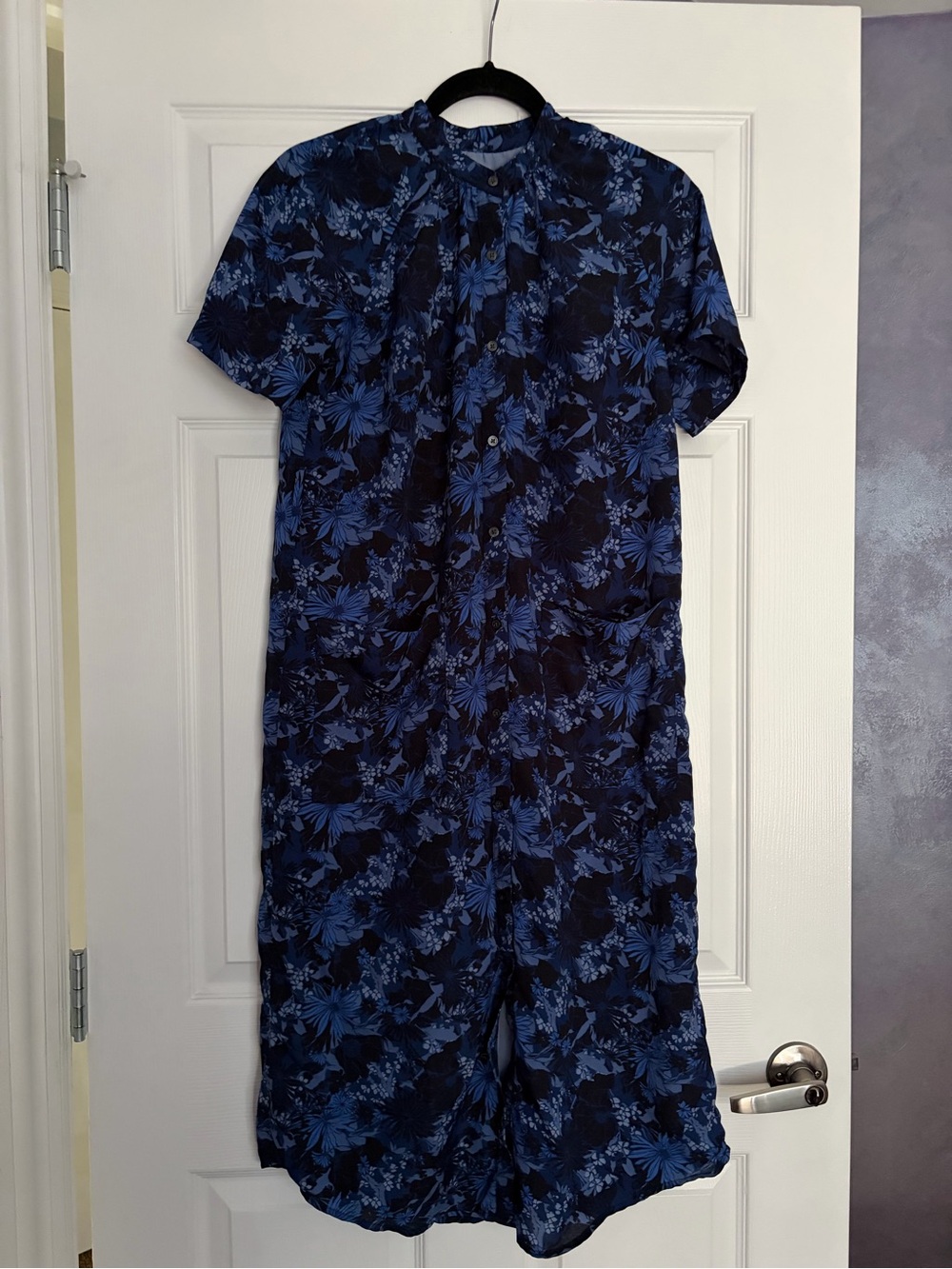 Banana Republic Navy Blue Floral Midi Dress
